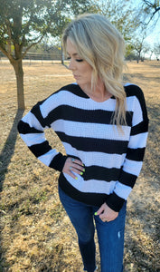 Black and White Knit Sweater