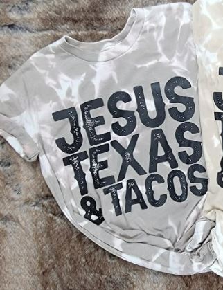 Jesus Texas and Tacos Bleached Tee